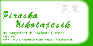 piroska mikolajcsik business card